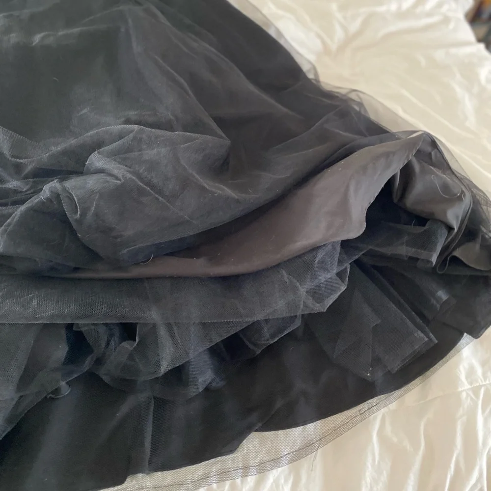 Witchy Goth Black Strapless Beaded Lace Tulle Bridal Gown - Picture 15 of 15